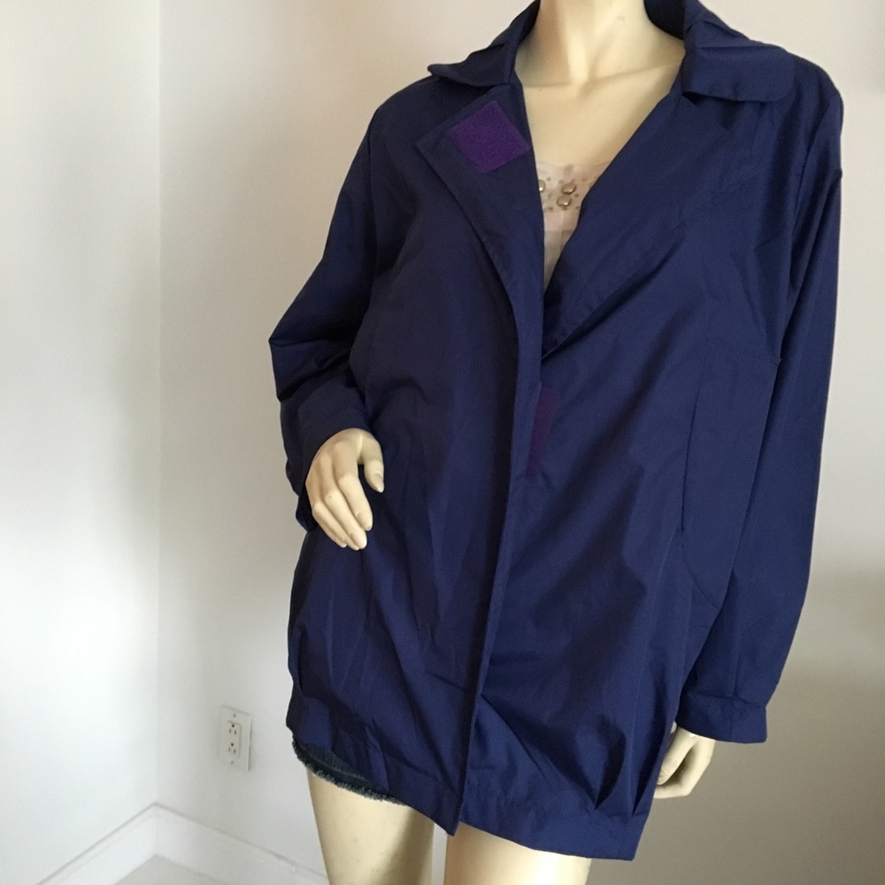 Navy Echo Collared Rain Jacket With Bubble Hem An… - image 3